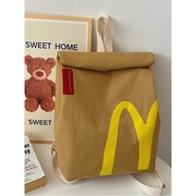 包包网红麦当劳大容量双肩包休闲背包汉堡纸袋包包学生上课包