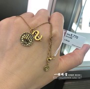 香港六福珠宝999黄金电，黑金美元圆牌一体，套链黄金项链