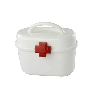 椭圆形塑料药品收纳盒家庭装便携急救医疗药箱