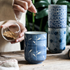 日式陶瓷家用杯简约釉下彩绘直身水杯直口杯和风杯子茶杯 微瑕疵