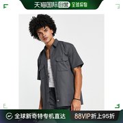 香港直邮潮奢dickies迪凯斯男士dickies短袖炭灰色工作衬衫