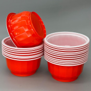 300ml400ml加厚一次性，家用喜庆酒席火锅，红碗彩碗环保塑料碗