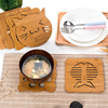卡通镂空木质杯垫厨房餐具加厚防烫隔热垫餐垫木制防滑锅碗盘垫