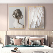 人物意式卧室挂画轻奢现代两幅组合房间床头画主卧墙面装饰画