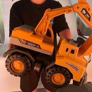 儿童玩具汽车超大号工程挖掘机男孩宝宝挖土机翻斗搅拌吊模型