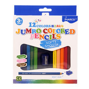 MARCO马可彩铅24色儿童彩色铅笔12色美术绘画三角杆1650填色涂色
