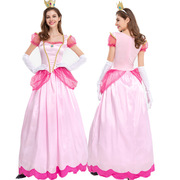 万圣节马里奥碧琪公主童话公主，角色扮演粉色公主裙服装