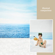 儿童蓝色大海海边照宝贝摄影沙滩海边外景吧白云室内影棚个性艺术写真度假风夏日阳光宝宝夏季