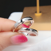 18k白金情侣对戒钻戒戒指，时尚分色钻石戒指，结婚订婚钻戒戒指环