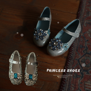 允儿妈女童夏季水钻公主鞋 宝宝洋气时髦水晶鞋 儿童小童皮鞋