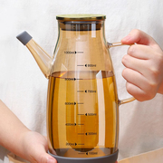 日式玻璃油壶不挂油防漏油瓶罐带刻度厨房家用酱油醋调味瓶大容量