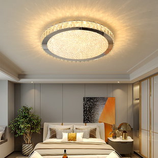 水晶吸顶灯轻奢意式主，卧室灯创意简约现代大气，房间2023年灯具