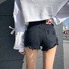 牛仔裤2023夏装性感紧身黑色牛仔短裤女弹力百搭包臀高腰热裤