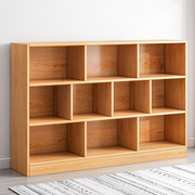 实木色书柜置物柜矮柜子储物柜，展示柜收纳柜自由组合书架落地家用