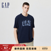 gap男女装夏季logo亲肤短袖，t恤672022情侣装时尚运动休闲上衣