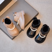 女童短靴2023秋冬季儿童加绒软底短靴女宝宝马丁靴保暖1-6岁