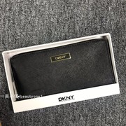 dkny唐可娜儿女士，长款十字纹全皮长款钱包钱夹