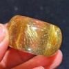 魅晶天然巴西原矿水晶晶体，通透金发晶(金发晶)顺发晶扳指戒指