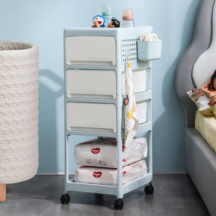 推小车置物架婴儿用品，新生儿宝宝储物架，移动床头卧室罐收纳架