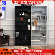 白色烤漆书柜自由组合书架落地隔断置物柜简约现代书橱展示柜定制