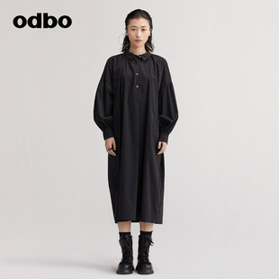 odbo欧宝原创设计师宽松上衣女，2023年春夏个性，气质长裤衬衫群