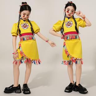 六一中国风女童龙年夏舞蹈(夏舞蹈)服国潮儿童爵士舞表演服模特少儿演出服