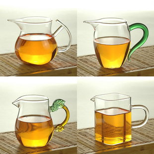 公道杯双层公道杯尖嘴月牙杯，耐热玻璃茶具分茶器分酒器家用茶具
