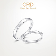 cr克d徕帝钻石对戒情侣款，婚戒18k金结婚(金结婚)男戒钻戒男女铂金戒指一对