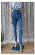 高腰春季长裤铅笔裤，深色大码深浅蓝色修身小脚牛仔裤女