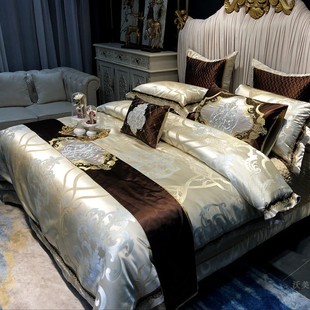 高档欧式别墅四六十多件套奢华样板房床上用品样板间床品床单被套