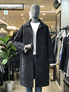 折扣韩国liberclassy男士时尚，绒面秋冬中长款大衣休闲大衣