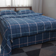 纯棉100%斜纹三四件套床单床笠式活性被套全棉简约单双人床上