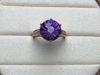 紫晶戒指925银镀玫瑰金镶嵌(金镶嵌)活口，烟花切割工艺尺寸12-12mm