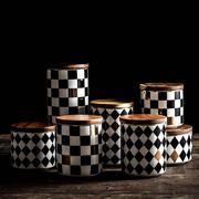 厨房陶瓷密封罐北欧创意杂粮，咖啡瓶茶叶收纳调味料盒带盖储物罐