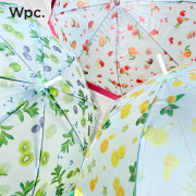 wpc.多汁水果透明雨伞，趣味可爱印花高颜值时尚，折叠雨伞长柄伞