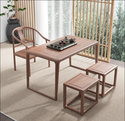 新中式老榆木茶桌台传统榫卯工艺椅禅意简约家用大板郑州私人定制