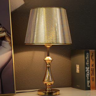 欧式水晶台灯卧室床头灯美式创意温馨简约现代金色浪漫结婚房装饰