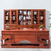 中式实木办公桌椅组合仿古写字桌榆木书柜书桌大班台老板桌书法桌