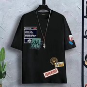 短袖t恤男夏季潮牌冰丝棉2023青少年初高中学生男生半袖