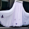 淡紫色网纱半身裙高级感丁香紫白色显瘦超仙纱裙蝴蝶绣花绝美裙子