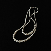 重磅设计 进口奥地利双层珍珠项链时髦优雅大小渐变珍珠个性夸张