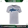 香港直发paul&shark男士灰色棉质徽标，t恤e18p1127sf短袖刺绣