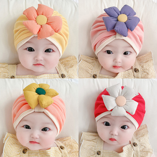 初生婴儿头巾帽子春秋冬婴幼儿，宝宝护囟门，帽新生儿满月帽0-12胎帽