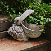 欧式户外装饰鹈鹕摆件花盆器花园庭院别墅草地面创意礼物园林景观