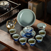 景德镇青花瓷高档手绘陶瓷，功夫茶具套装家用中式盖碗茶杯整套礼盒