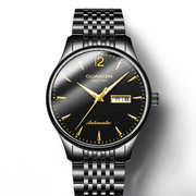冠琴品牌钢带防水手表男士，机械商务瑞士夜光日历精钢国产腕表