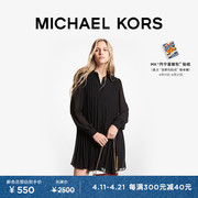 MICHAEL KORS 女士 A 字长袖百褶连衣裙