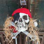 酒吧密室鬼屋恐怖布景 万圣节挂饰死神 鬼脸加勒比海盗骷髅头道具
