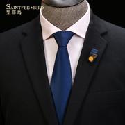 蓝色领带男拉链式正装懒人男士西装商务拉链免打结学生一拉得纯色