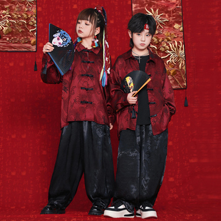 六一舞台演出服中国风男童唐装表演服儿童街舞套装新中式女童汉服